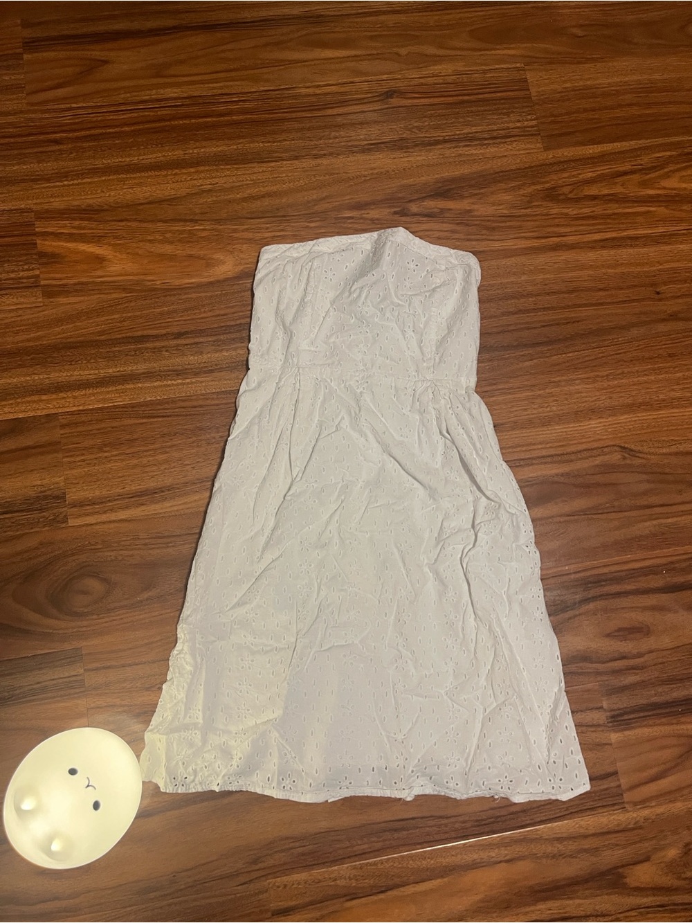 Old Navy White Strapless Eyelet Sundress
